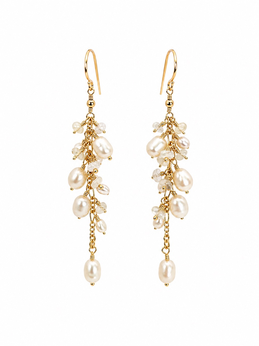 Ethiopian Opal & Freshwater Pearl Dangle Earrings